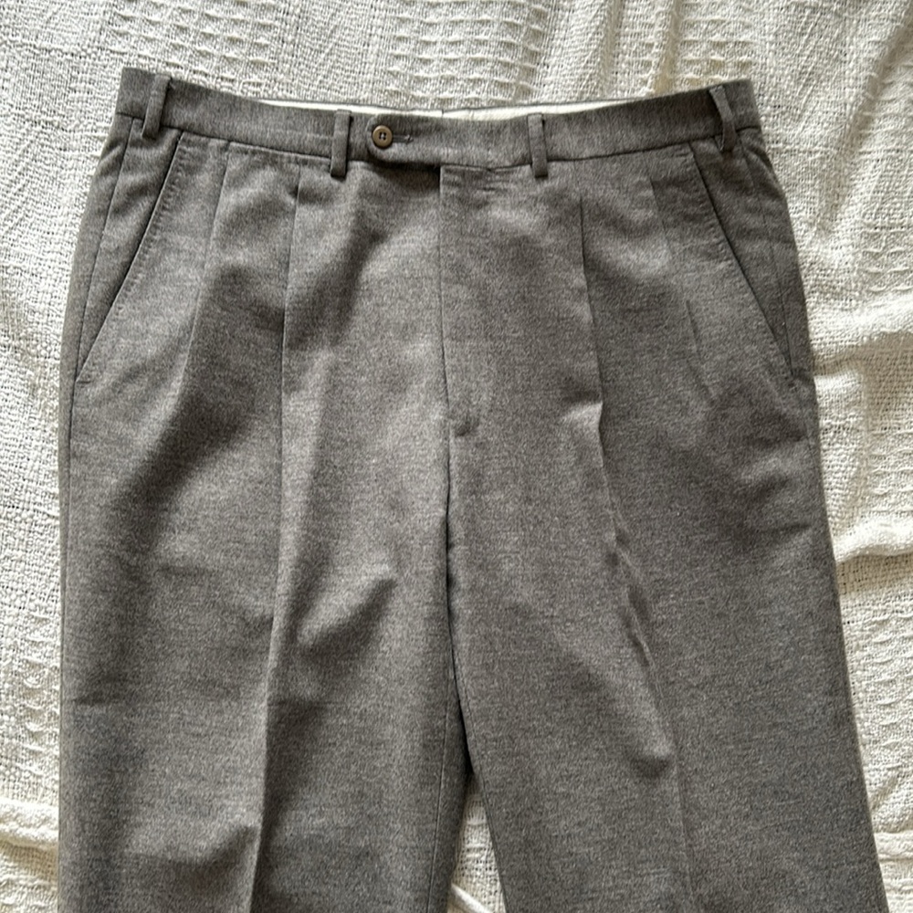 Ermenegildo Zegna 90% Wool 10% Cashmere Flannel Dress Pants Made in Portugal